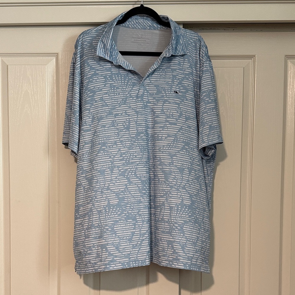 Vineyard Vines Light Blue Patterned Polo